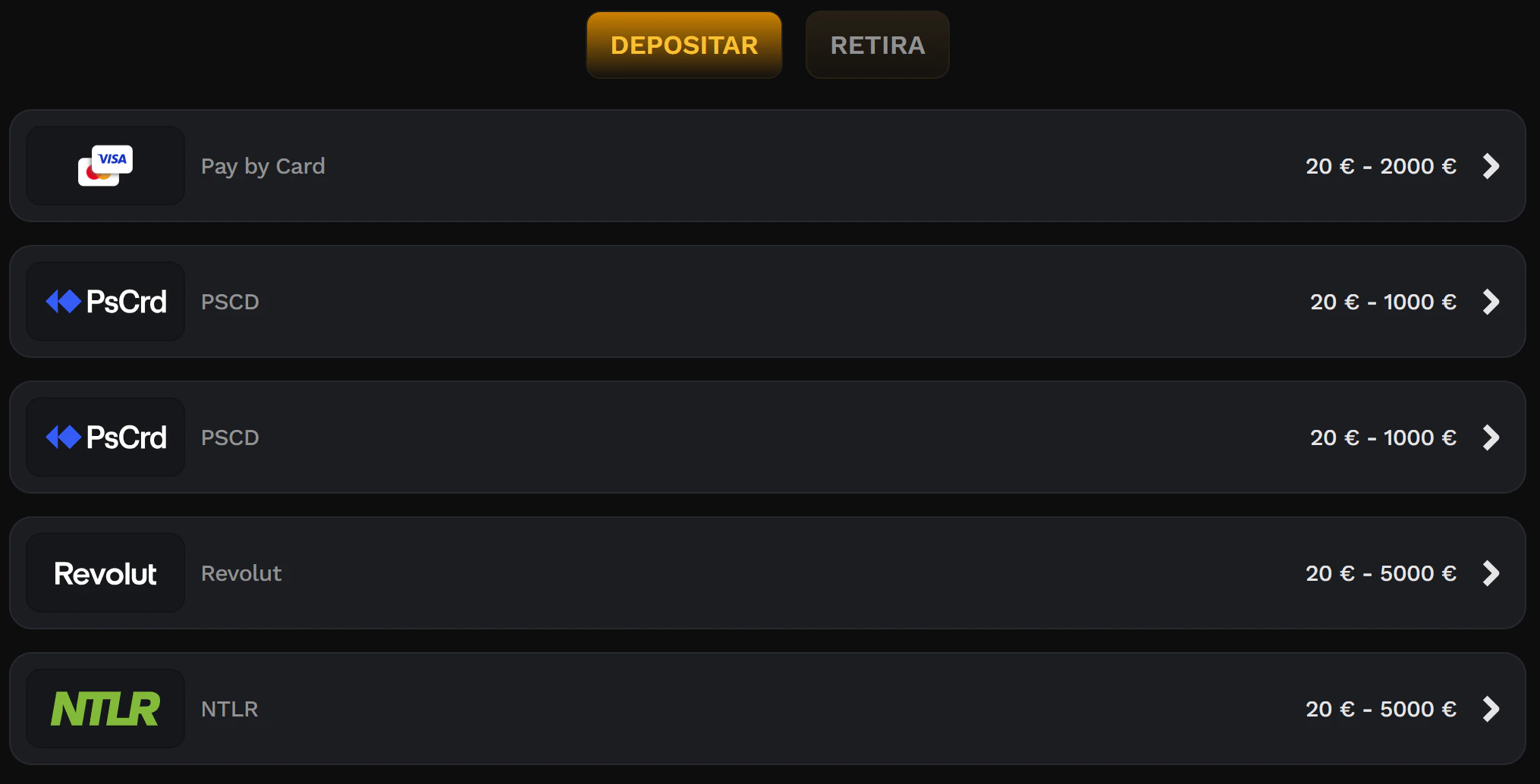Métodos de pago en Wildsino Casino